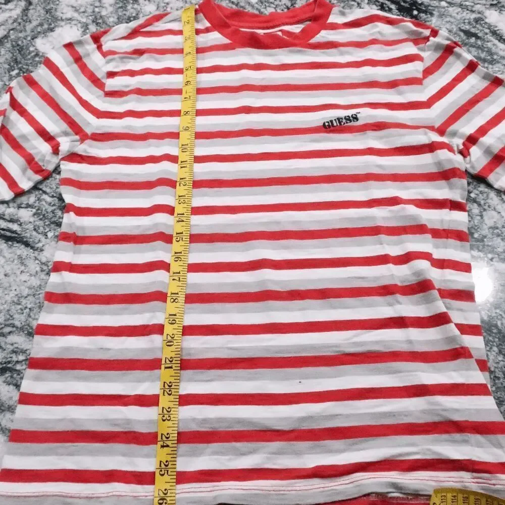 Vintage Guess Original Men's Embroidered Logo Red White Stripe - Size‎ XS - Picture 4 of 8